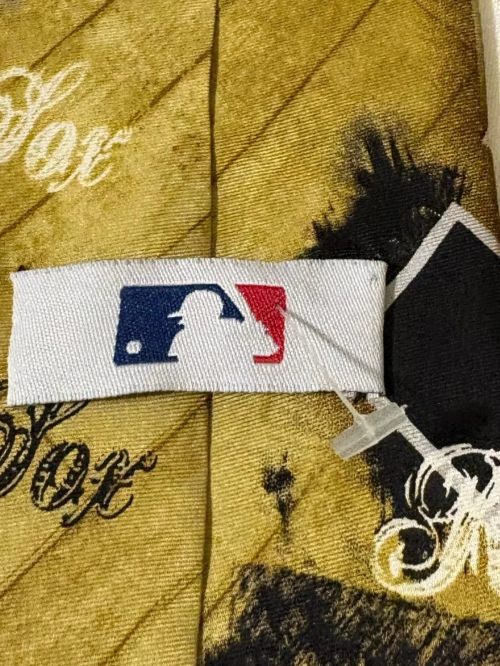 vintage-style Boston Red Sox necktie nostalgic baseball imagery team logos men’s